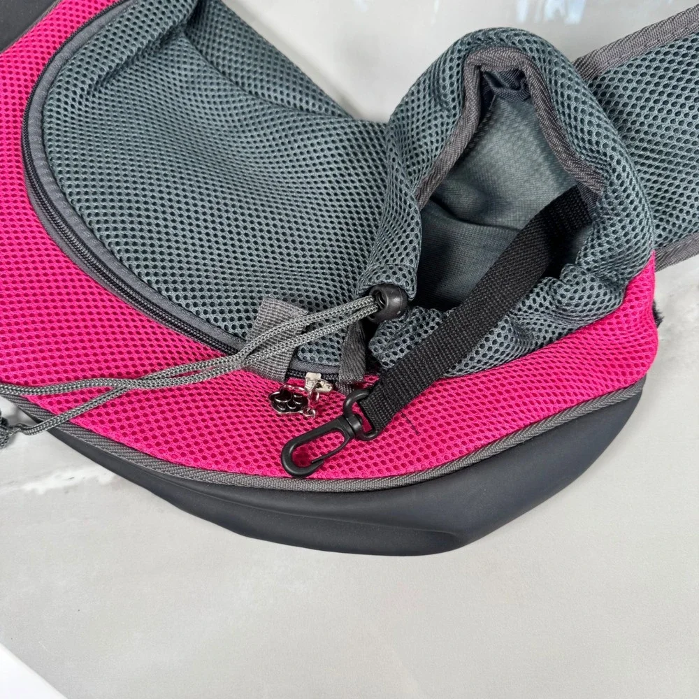Popcorn Pet Carrier Sling Bag Grey Pink Extra Small‎ Dog Up to 12 Pounds